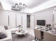 明亮新古典風(fēng)格60平米小戶(hù)型客廳電視背景墻裝修效果圖
