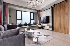 獨(dú)墅灣現(xiàn)代簡約三居室客廳裝修實(shí)景案例