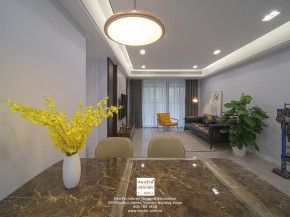 佳兆業(yè)悅峰現(xiàn)代簡(jiǎn)約三居室餐廳裝修實(shí)景案例