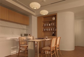 原木風兩居室裝修餐廳效果圖